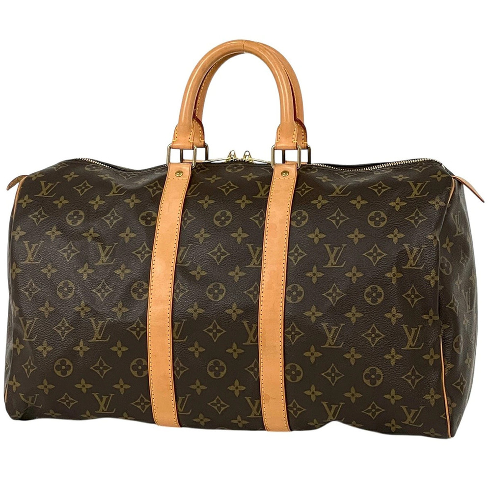 Louis Vuitton Keepall Boston Bag Handbag Monogram Brown